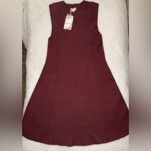 Hem & Thread Sleeveless Burgundy A-Line Mini Dress